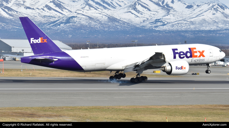 Photo of N857FD - FedEx Boeing 777-F at ANC on AeroXplorer Aviation Database
