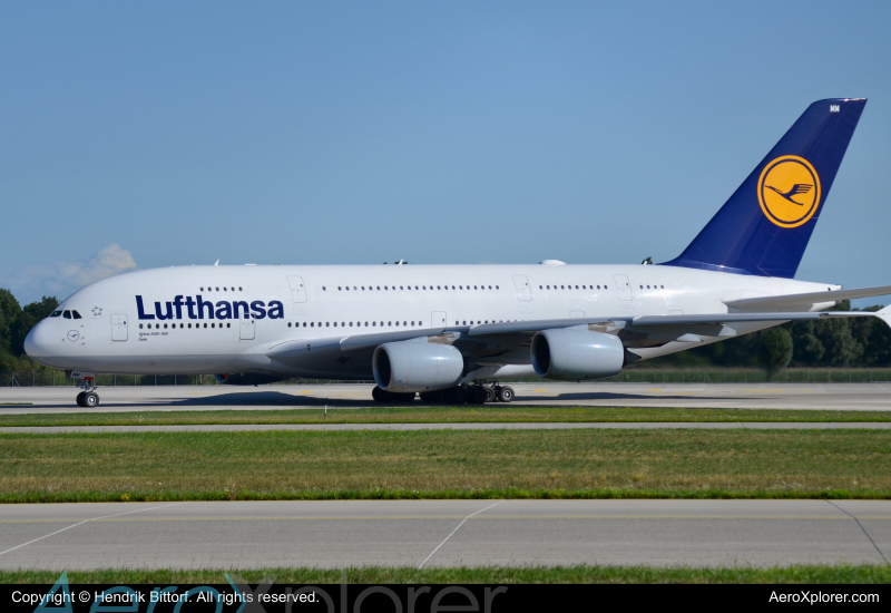 Photo of D-AIMM - Lufthansa  Airbus A380-800 at MUC on AeroXplorer Aviation Database