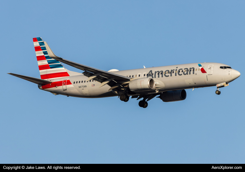 Photo of N875NN - American Airlines Boeing 737-800 at IAD on AeroXplorer Aviation Database