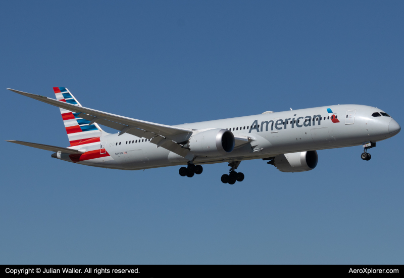 Photo of N841AN - American Airlines Boeing 787-9 at MIA on AeroXplorer Aviation Database