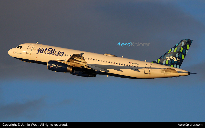 Photo of N580JB - JetBlue Airways Airbus A320 at RNO on AeroXplorer Aviation Database