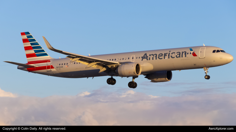 Photo of N410AN - American Airlines Airbus A321NEO at MIA on AeroXplorer Aviation Database