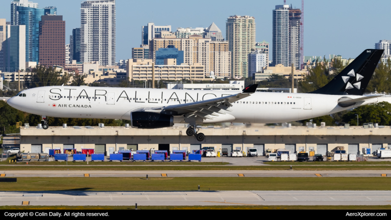 Photo of C-GEGI - Air Canada Airbus A330-300 at FLL on AeroXplorer Aviation Database