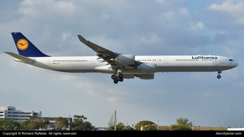 Photo of D-AIHY - Lufthansa Airbus A340-600 at MIA on AeroXplorer Aviation Database