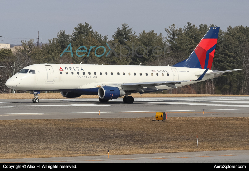 Photo of N220JQ - Delta Connection Embraer E175 at MHT on AeroXplorer Aviation Database