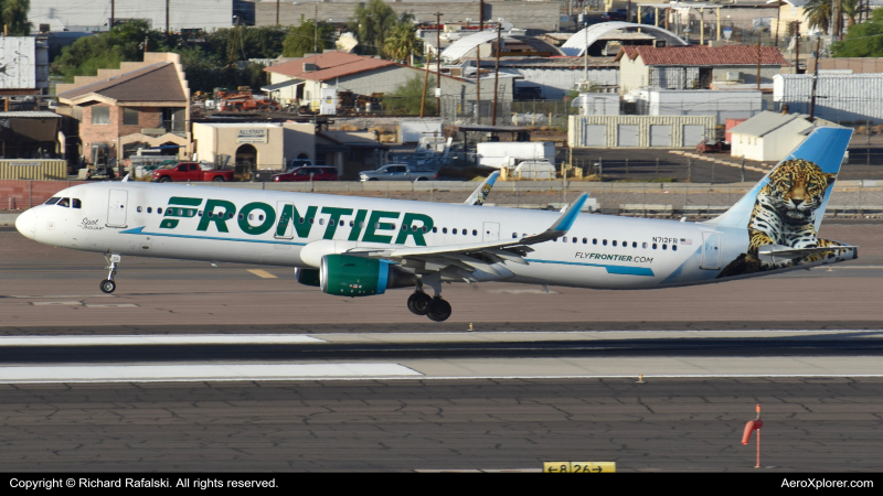 Photo of N712FR - Frontier Airlines Airbus A321 at PHX on AeroXplorer Aviation Database