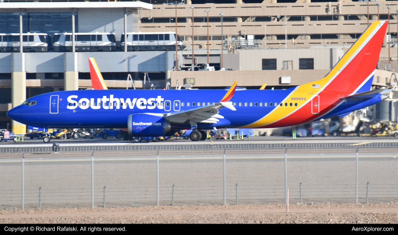 Photo of N8885Q - Southwest Airlines Boeing 737 MAX 8 at PHX on AeroXplorer Aviation Database