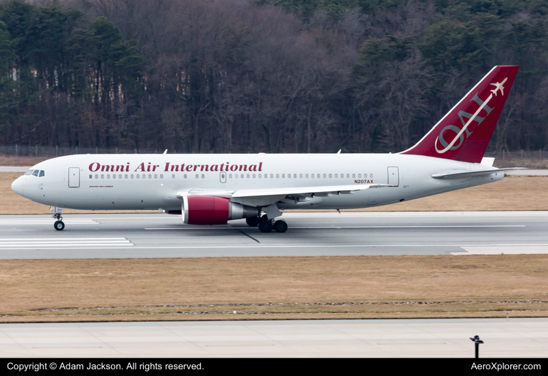 Photo of N207AX - Omni Air International Boeing 767-200 at BWI on AeroXplorer Aviation Database