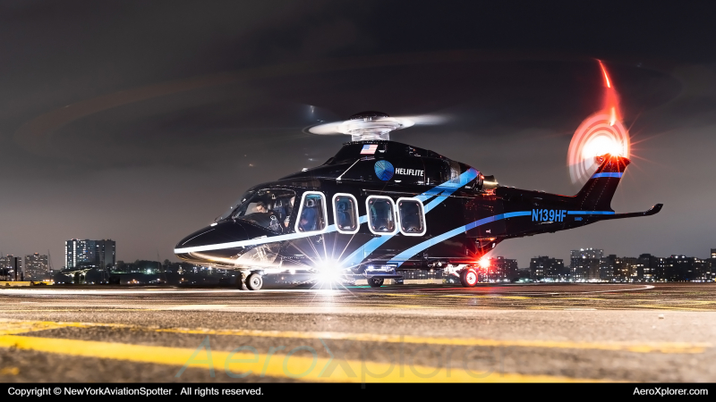 Photo of N139HF - Heliflite Agusta Westland AW139 at JRA on AeroXplorer Aviation Database