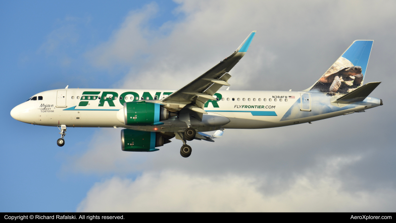 Photo of N384FR - Frontier Airlines Airbus A320NEO at MIA on AeroXplorer Aviation Database