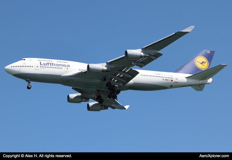Photo of D-ABVY - Lufthansa Boeing 747-400 at BOS on AeroXplorer Aviation Database