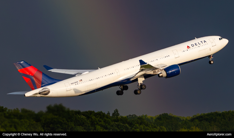 Photo of N821NW - Delta Airlines Airbus A330-300 at DTW on AeroXplorer Aviation Database