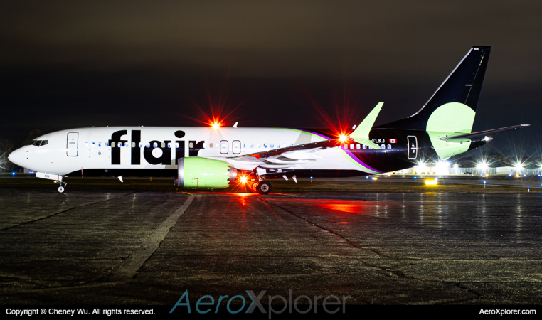 Photo of C-FLKJ - Flair Airlines Boeing 737 MAX 8 at PTK on AeroXplorer Aviation Database