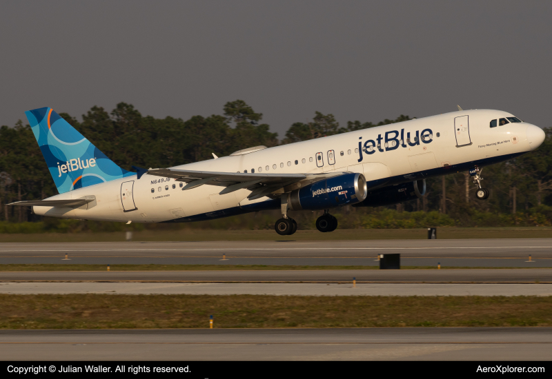 Photo of N649JB - jetBlue Airways Airbus A320 at MCO on AeroXplorer Aviation Database