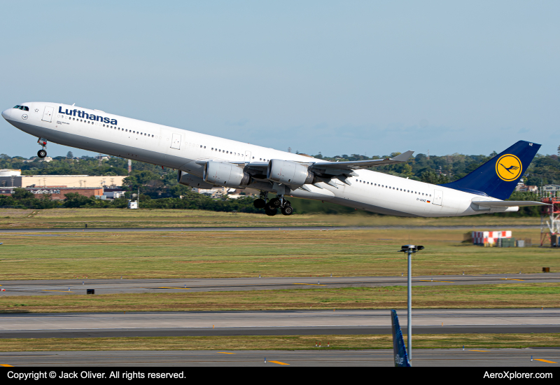 Photo of D-AIHZ - Lufthansa Airbus A340-600 at JFK on AeroXplorer Aviation Database
