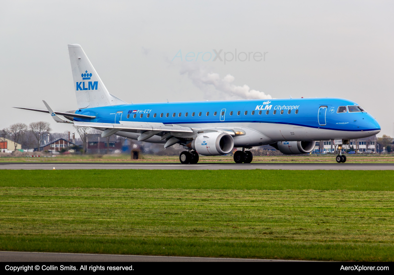 Photo of PH-EZY - KLM CityHopper Embraer E190 at AMS on AeroXplorer Aviation Database