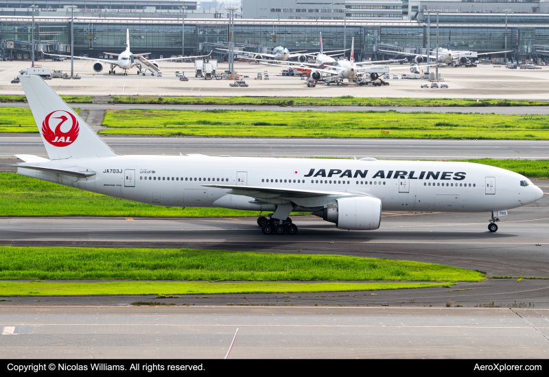 Photo of JA703J - Japan Airlines Boeing 777-200ER at HND on AeroXplorer Aviation Database