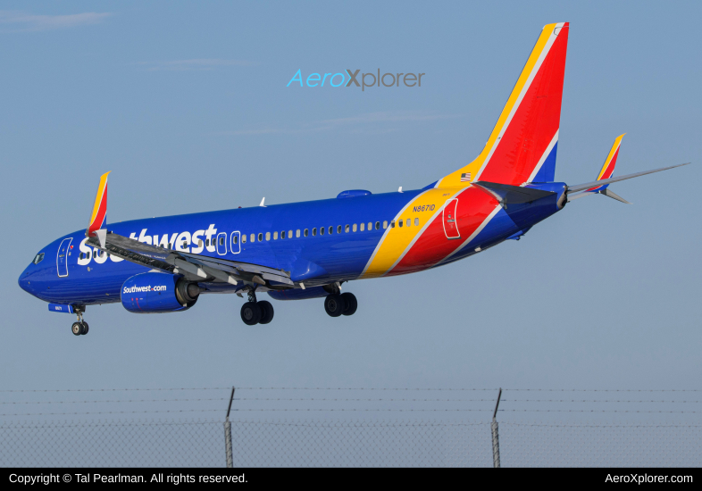 Photo of N8671D - Southwest Airlines Boeing 737-800 at BWI on AeroXplorer Aviation Database