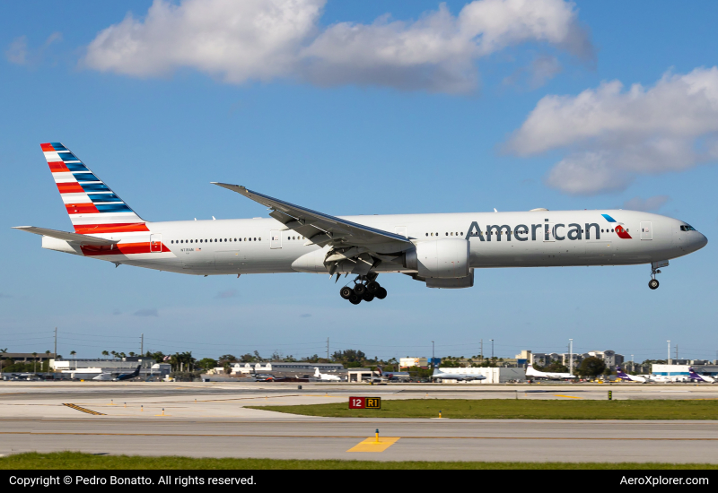 Photo of N718AN - American Airlines Boeing 777-300ER at MIA on AeroXplorer Aviation Database