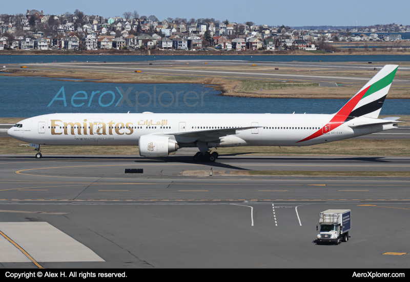 Photo of A6-EQB - Emirates Boeing 777-300ER at BOS on AeroXplorer Aviation Database
