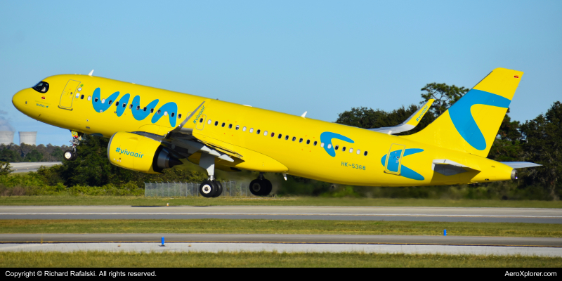 Photo of HK-5368 - Viva Air Airbus A320NEO at MCO on AeroXplorer Aviation Database