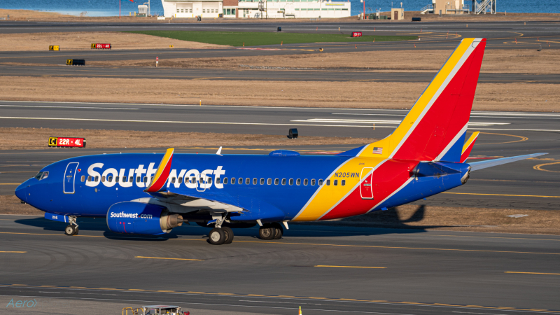 Photo of N205WN - Southwest Airlines Boeing 737-700 at BOS on AeroXplorer Aviation Database