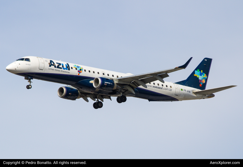 Photo of PR-AYN - Azul  Embraer E195 at GRU on AeroXplorer Aviation Database