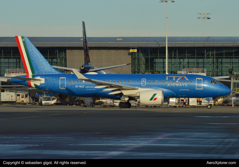 Photo of EI-HLE - ITA Airways Airbus A220-100 at BRU on AeroXplorer Aviation Database