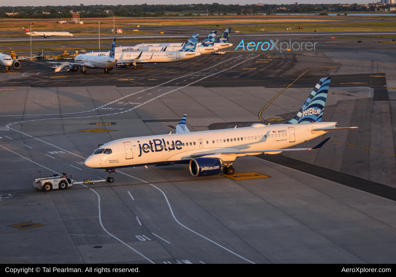 Photo of N3121J - JetBlue Airways Airbus A220-300 at JFK on AeroXplorer Aviation Database