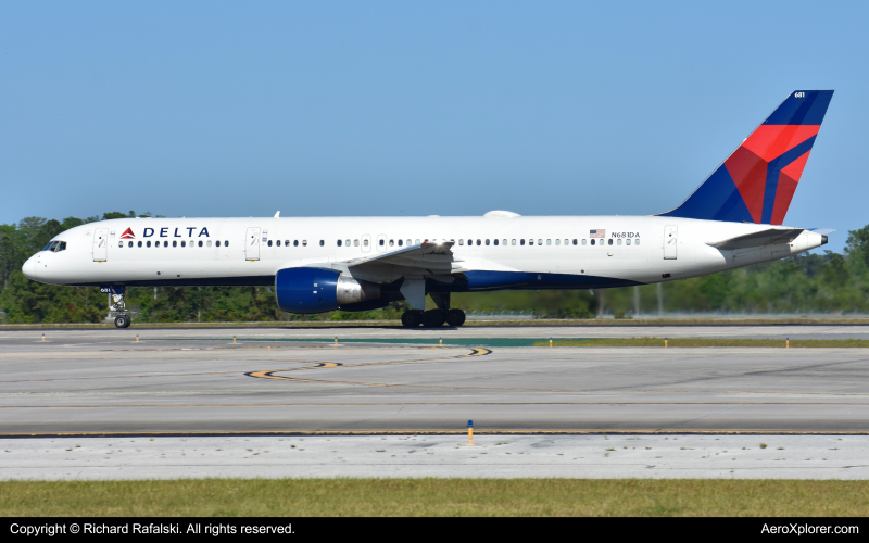 Photo of N681DA - Delta Airlines Boeing 757-200 at MCO on AeroXplorer Aviation Database