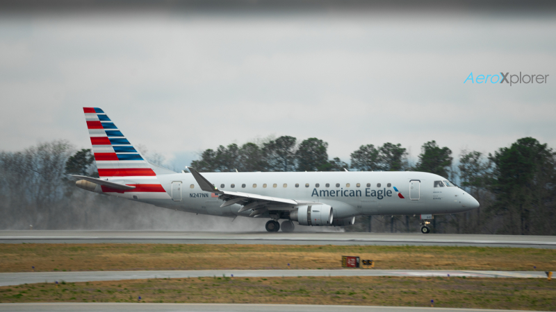 Photo of N247NN - American Eagle Embraer E175LR at GSP on AeroXplorer Aviation Database