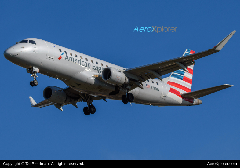 Photo of N216NN - American Eagle Embraer E175 at PIT on AeroXplorer Aviation Database