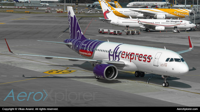 Photo of B-LCU - Hong Kong Express Airbus A320NEO at SIN on AeroXplorer Aviation Database