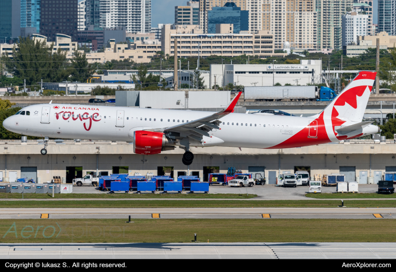 Photo of C-GHQG - Air Canada Rouge Airbus A321-200 at FLL on AeroXplorer Aviation Database