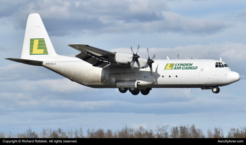 Photo of N403LC - Lynden Air Cargo Lockheed C-130H Hercules at ANC on AeroXplorer Aviation Database