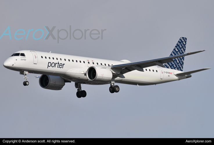 Photo of C-GKXH - Porter Airlines Embraer E195-E2 at YYZ on AeroXplorer Aviation Database