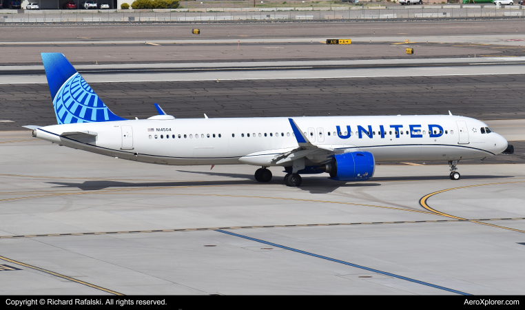 Photo of N14504 - United Airlines Airbus A321NEO at PHX on AeroXplorer Aviation Database