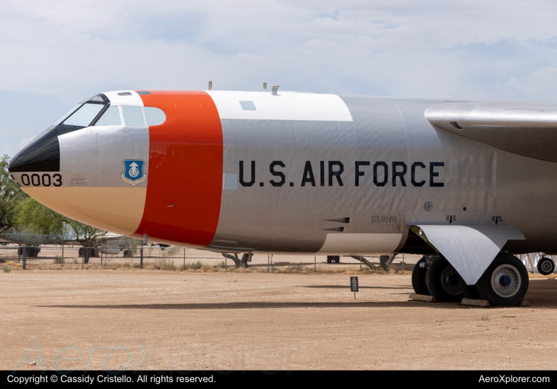 Photo of 52-0003 - USAF - United States Air Force Boeing B-52 StratoFortress at DMA on AeroXplorer Aviation Database