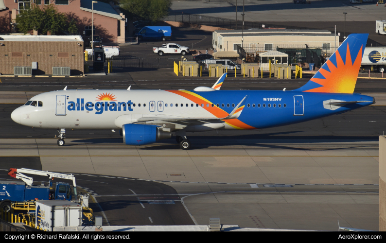 Photo of N193NV - Allegiant Air Airbus A320 at PHX on AeroXplorer Aviation Database