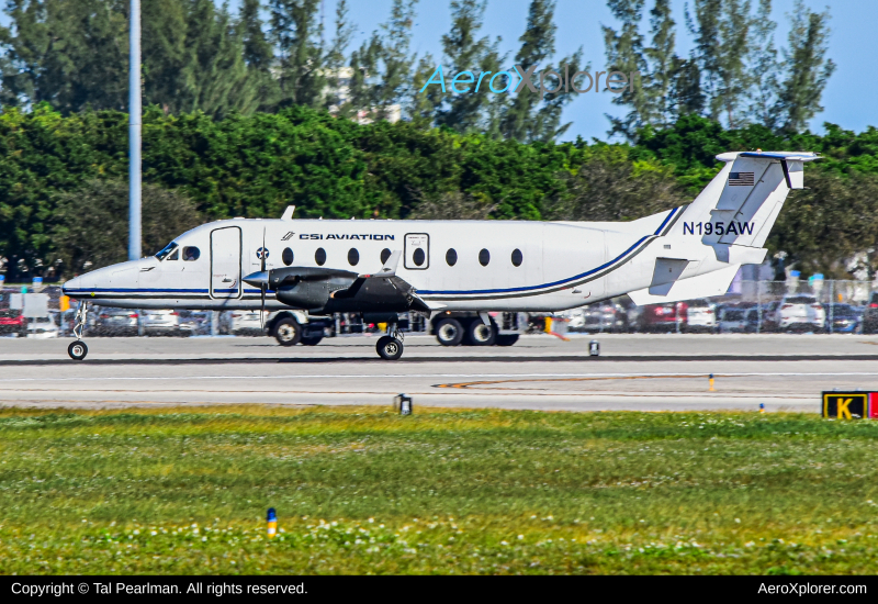 Photo of N195AW - PRIVATE Beechcraft 1900 at PBI on AeroXplorer Aviation Database