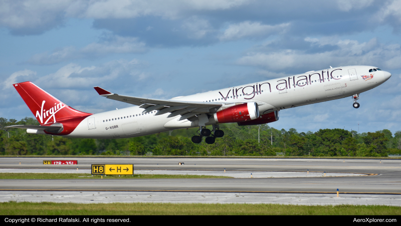 Photo of G-VGBR - Virgin Atlantic  Airbus A330-300 at MCO on AeroXplorer Aviation Database