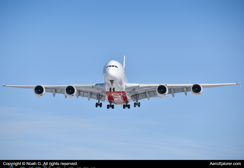 Photo of A6-EUF - Emirates Airbus A380-800 at YYZ on AeroXplorer Aviation Database