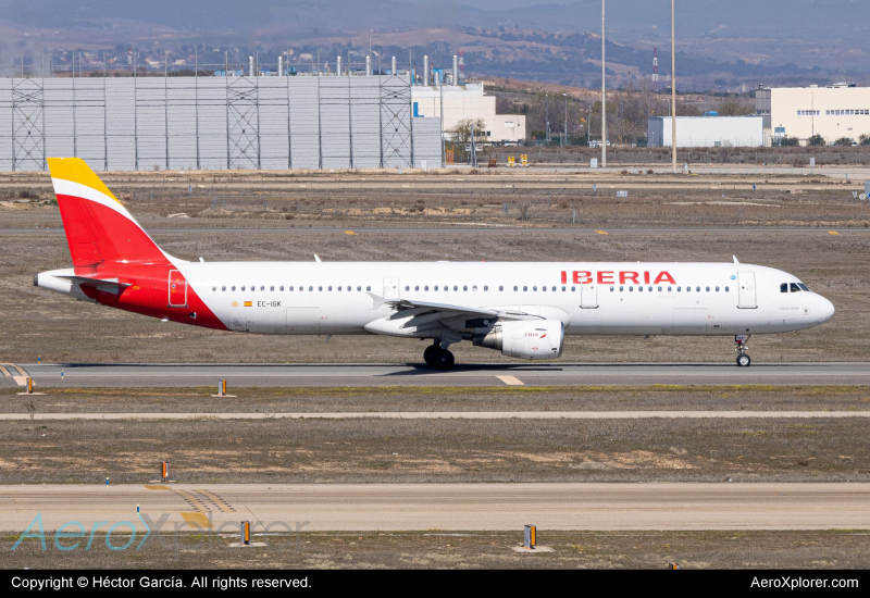 Photo of EC-IGK - Iberia Airbus A321-200 at MAD on AeroXplorer Aviation Database
