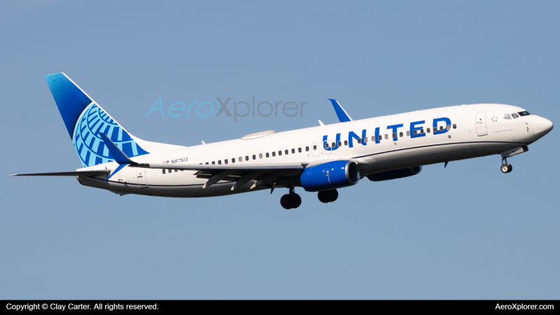 Photo of N87513 - United Airlines Boeing 737-800 at DCA on AeroXplorer Aviation Database