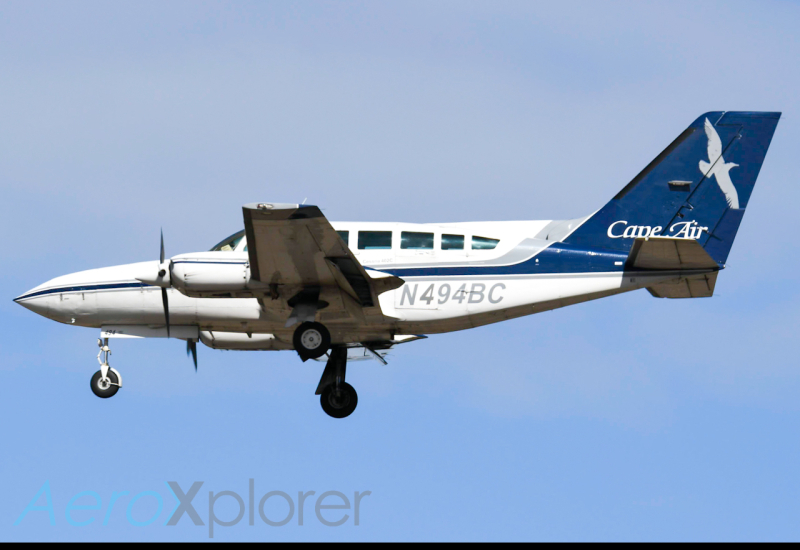 Photo of N494BC - Cape Air Cessna 402 at MHT on AeroXplorer Aviation Database
