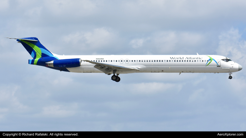 Photo of N802WA - World Atlantic Airlines McDonnell Douglas MD-83 at MIA on AeroXplorer Aviation Database