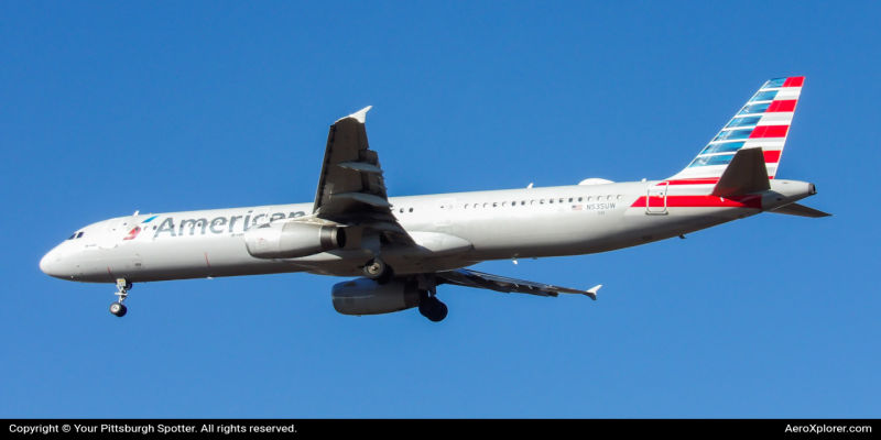 Photo of N535UW - American Airlines Airbus A321 at PIT on AeroXplorer Aviation Database