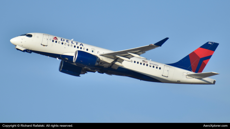 Photo of N112DU - Delta Airlines Airbus A220-100 at PHX on AeroXplorer Aviation Database