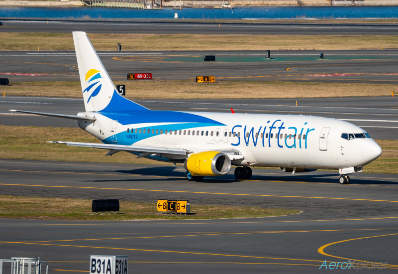 Photo of N807TJ - Swift Air Boeing 737-400 at BOS on AeroXplorer Aviation Database