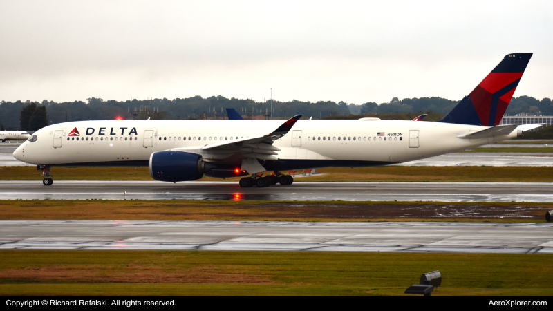 Photo of N511DN - Delta Airlines Airbus A350-900 at ATL on AeroXplorer Aviation Database